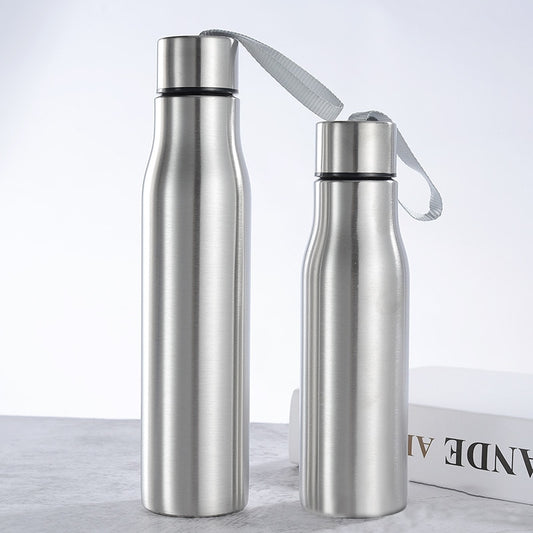 Uninsulated Stainless Steel Water Bottle with Strap